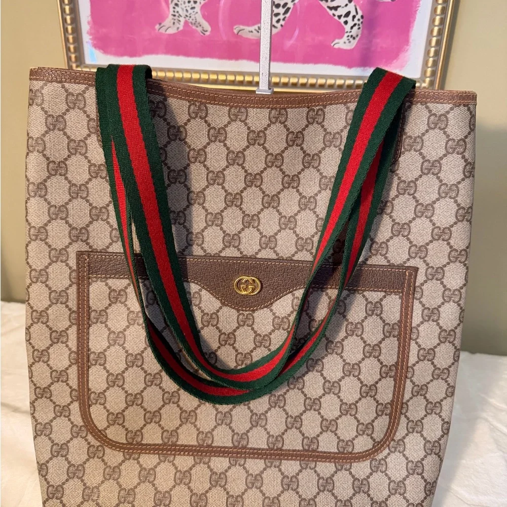 Gucci Beige and Brown Signature Tote - Picture 3 of 16